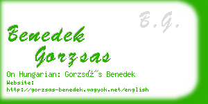 benedek gorzsas business card